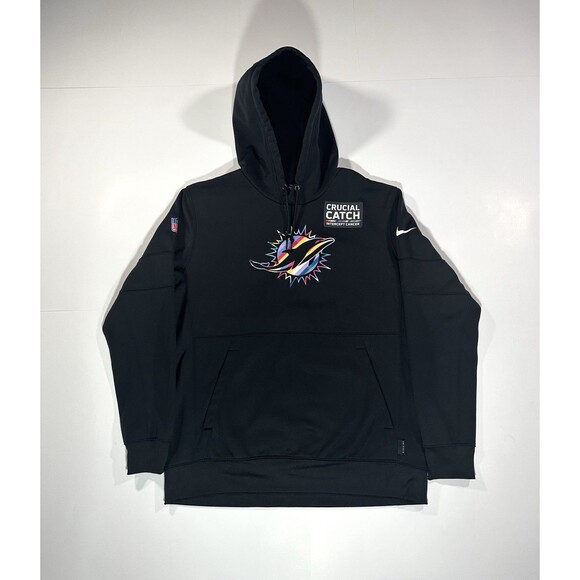 Nike OnField Miami Dolphins Crucial Catch Intercept Cancer Hoodie Rex Sunahara L - Picture 1 of 10